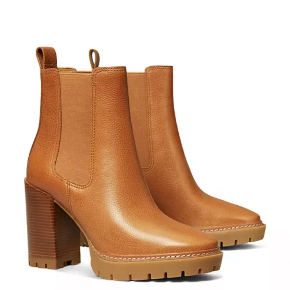 Tory Burch Women's Carson Lug Sole High Heel Boots